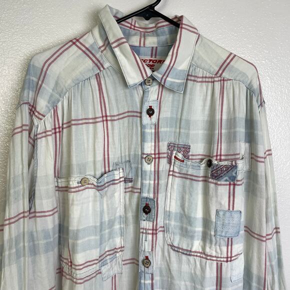 DR Collectors Teddy Forever Picasso Repair Shirt XL Red Indigo Button Oversized - Picture 3 of 12